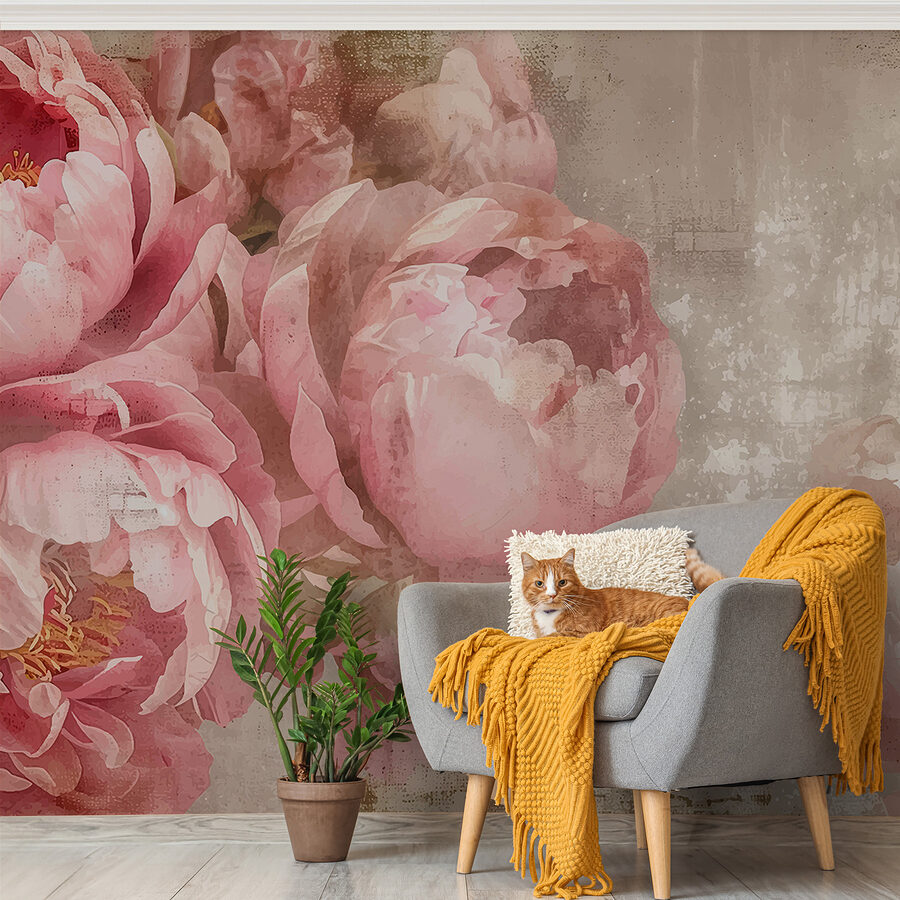 Un groupe de fleurs roses