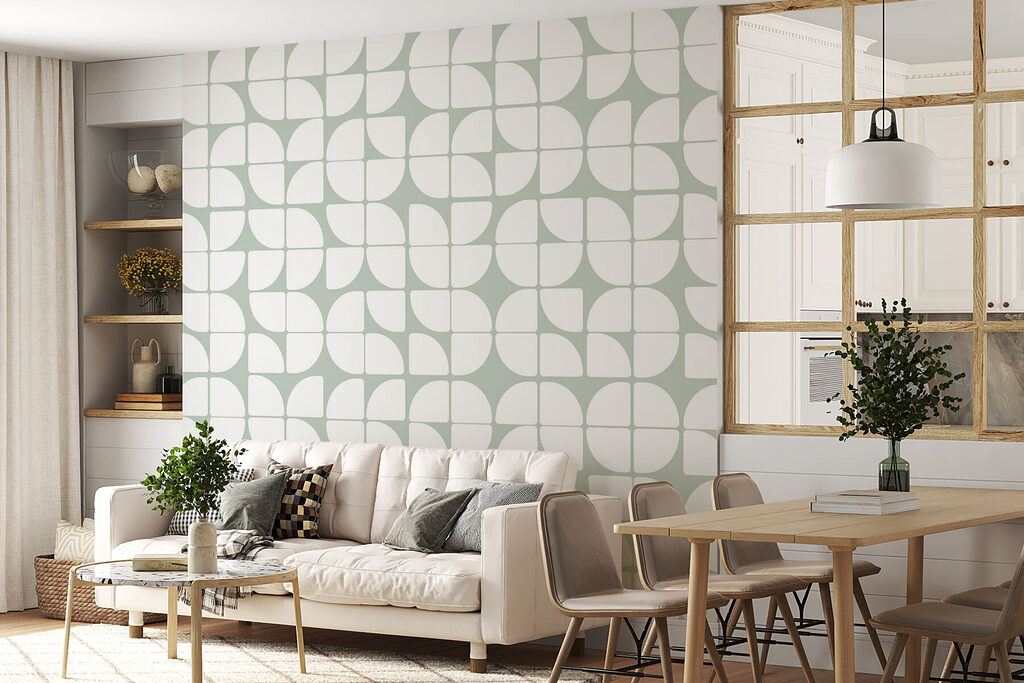 A pattern of white and gray circles