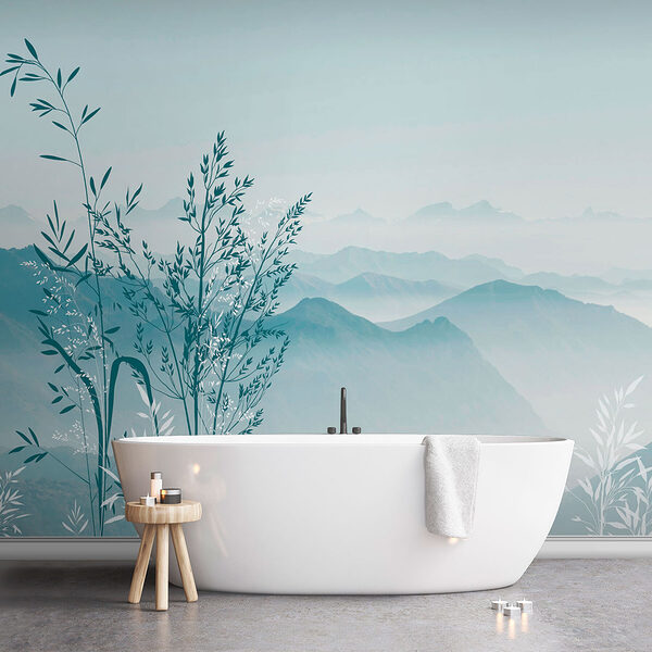 Un paysage avec des montagnes et des arbres Un paysage avec des montagnes et des arbres