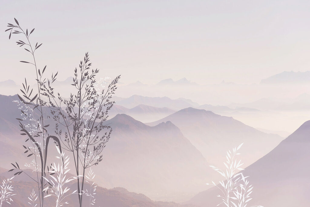 Un paysage avec des montagnes et des arbres Un paysage avec des montagnes et des arbres