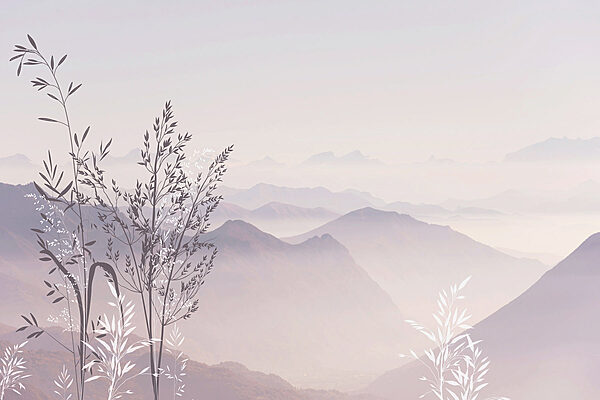 Un paysage avec des montagnes et des arbres Un paysage avec des montagnes et des arbres