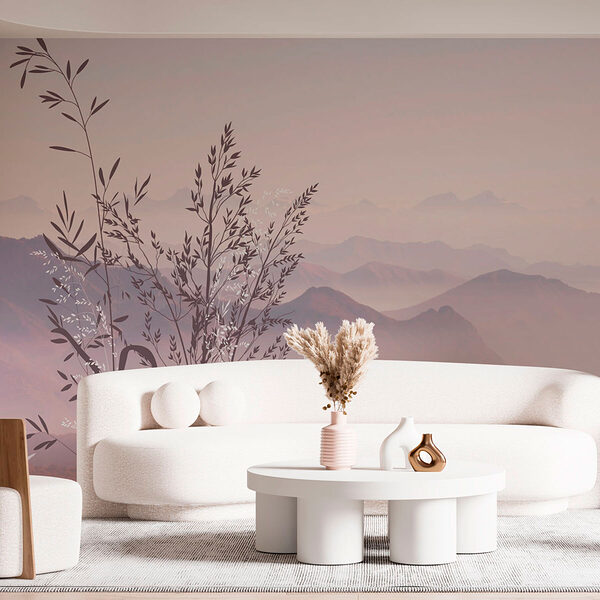 Un paysage avec des montagnes et des arbres Un paysage avec des montagnes et des arbres
