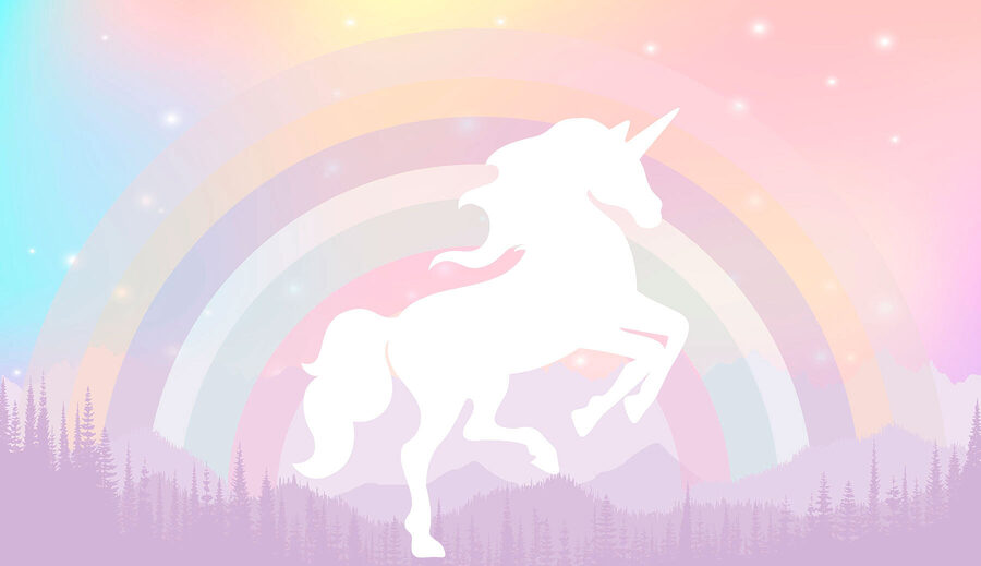 Papier peint Une licorne avec un arc-en-ciel et des montagnes – Image 4