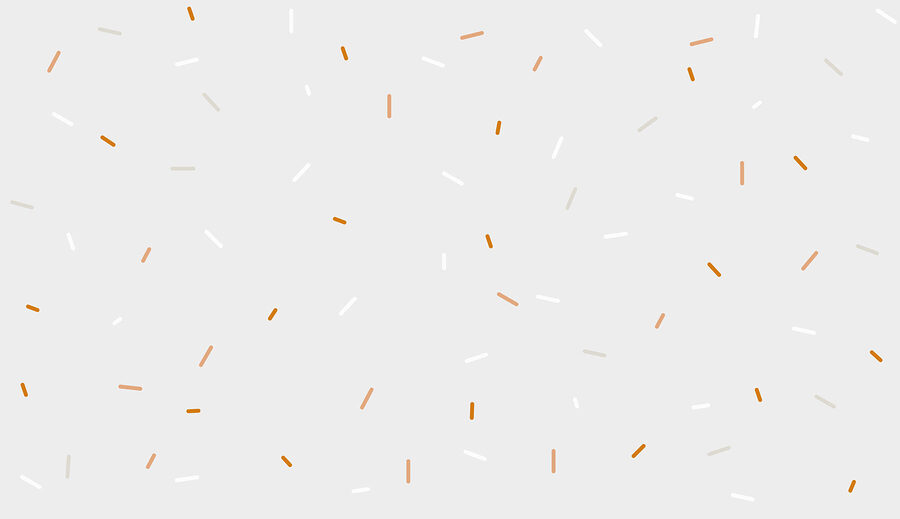 Un saupoudrage blanc et orange sur fond gris