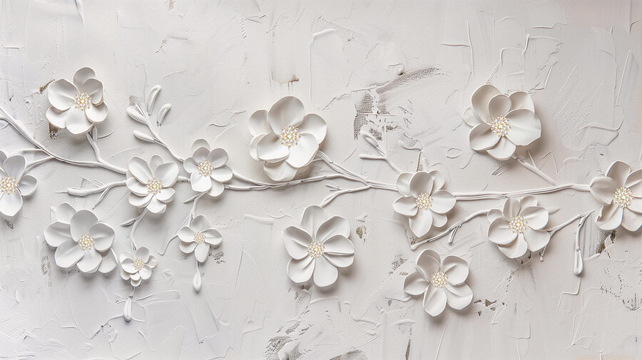 Papier peint Une fleur blanche sur une surface blanche – Image 6