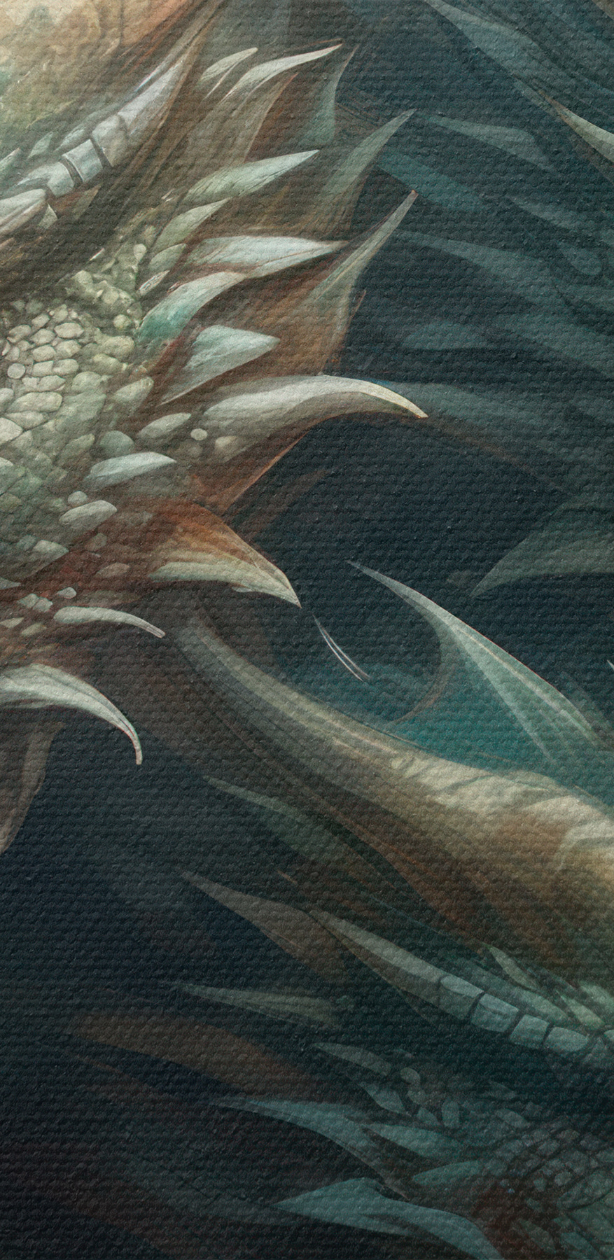 Un groupe de dragons aux cornes pointues et acérées Un groupe de dragons aux cornes pointues et acérées