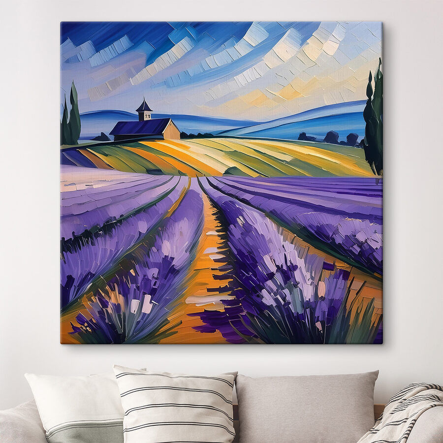 Peinture d'un champ de lavande Peinture d'un champ de lavande