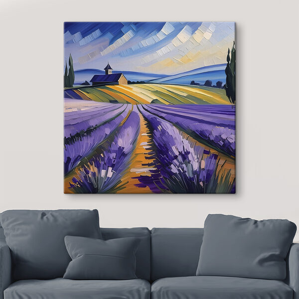 Peinture d'un champ de lavande Peinture d'un champ de lavande