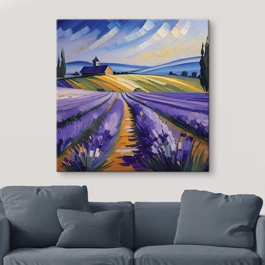 Peinture d'un champ de lavande Peinture d'un champ de lavande
