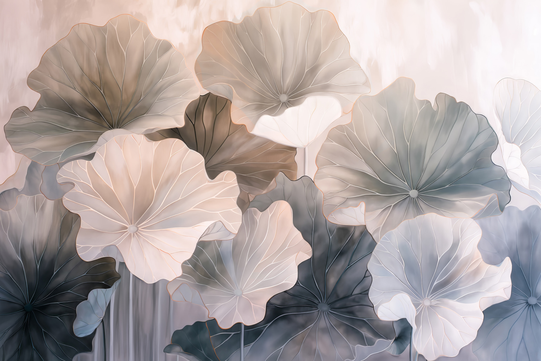 A group of flowers with leaves