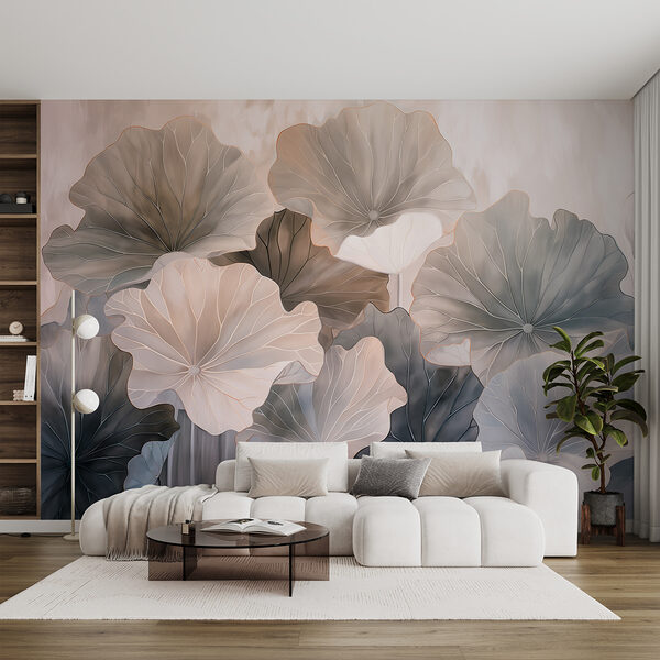 Un groupe de fleurs avec des feuilles Un groupe de fleurs avec des feuilles