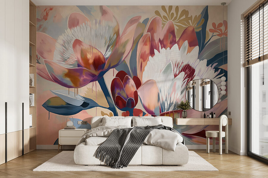 Peinture de fleurs sur une surface