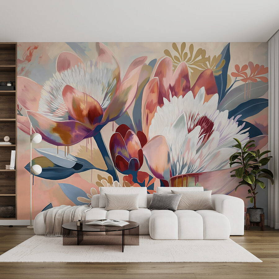Peinture de fleurs sur une surface