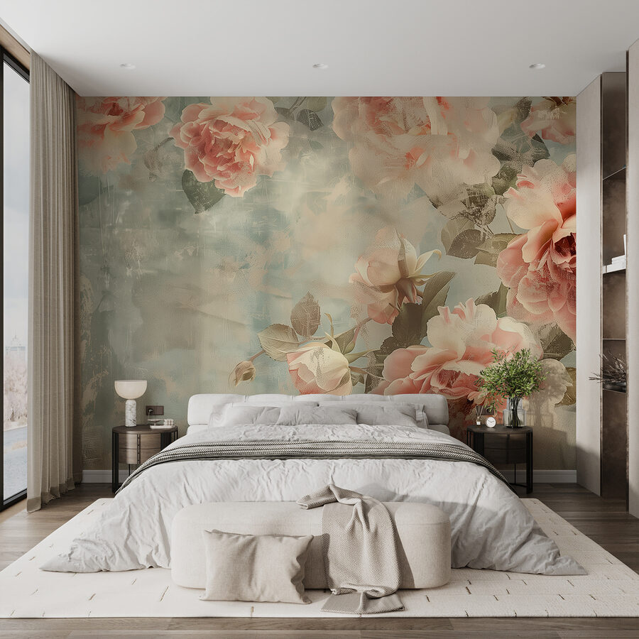 Un groupe de fleurs roses