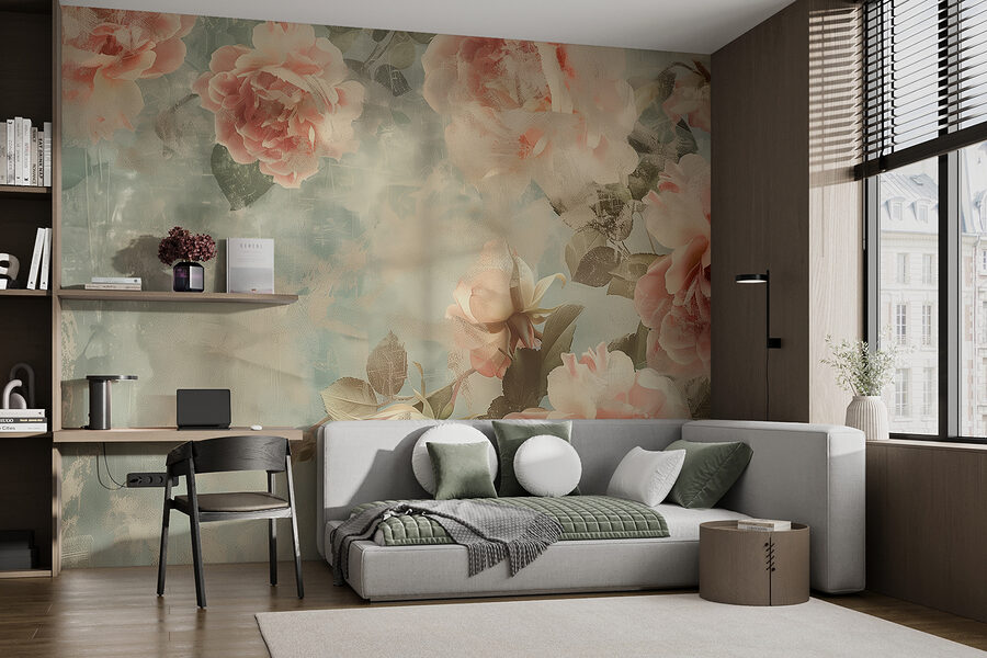 Un groupe de fleurs roses
