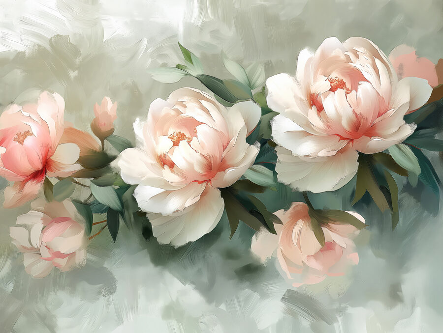 Un groupe de fleurs sur une surface blanche