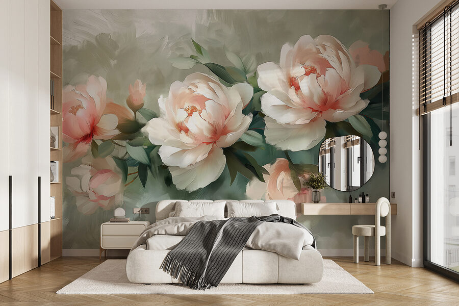 Un groupe de fleurs sur une surface blanche
