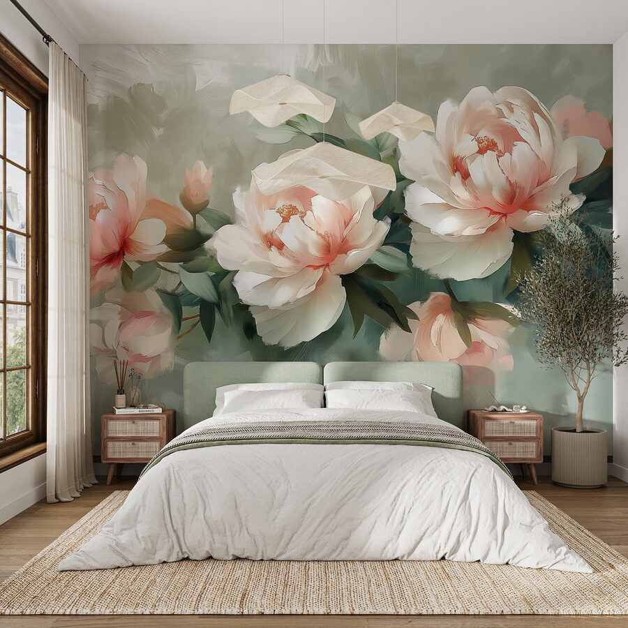 Un groupe de fleurs sur une surface blanche