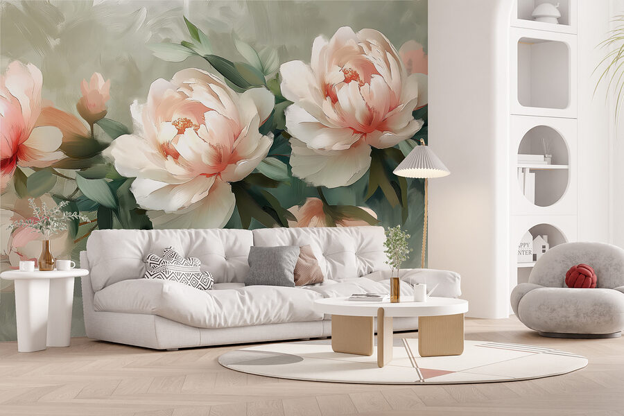 Un groupe de fleurs sur une surface blanche