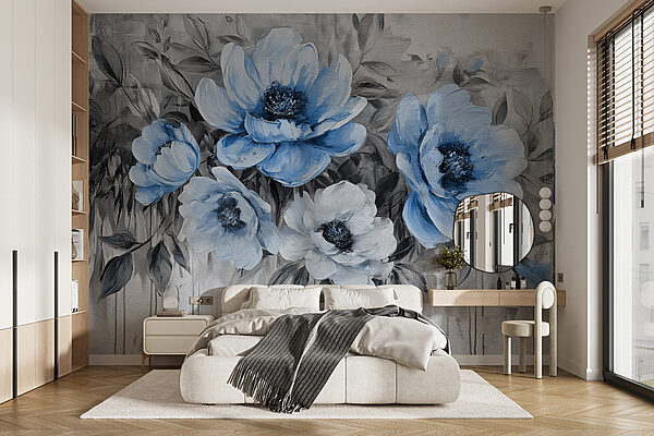 Un tableau de fleurs bleues Un tableau de fleurs bleues