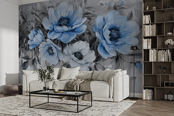 Un tableau de fleurs bleues Un tableau de fleurs bleues