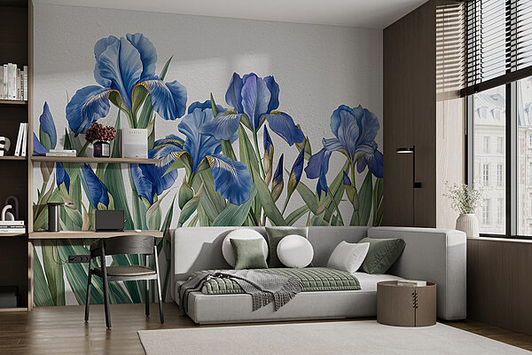 Un groupe de fleurs bleues Un groupe de fleurs bleues