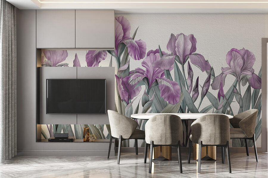 Un groupe de fleurs violettes