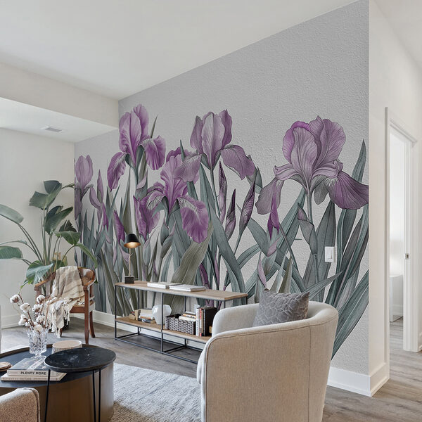 Un groupe de fleurs violettes Un groupe de fleurs violettes