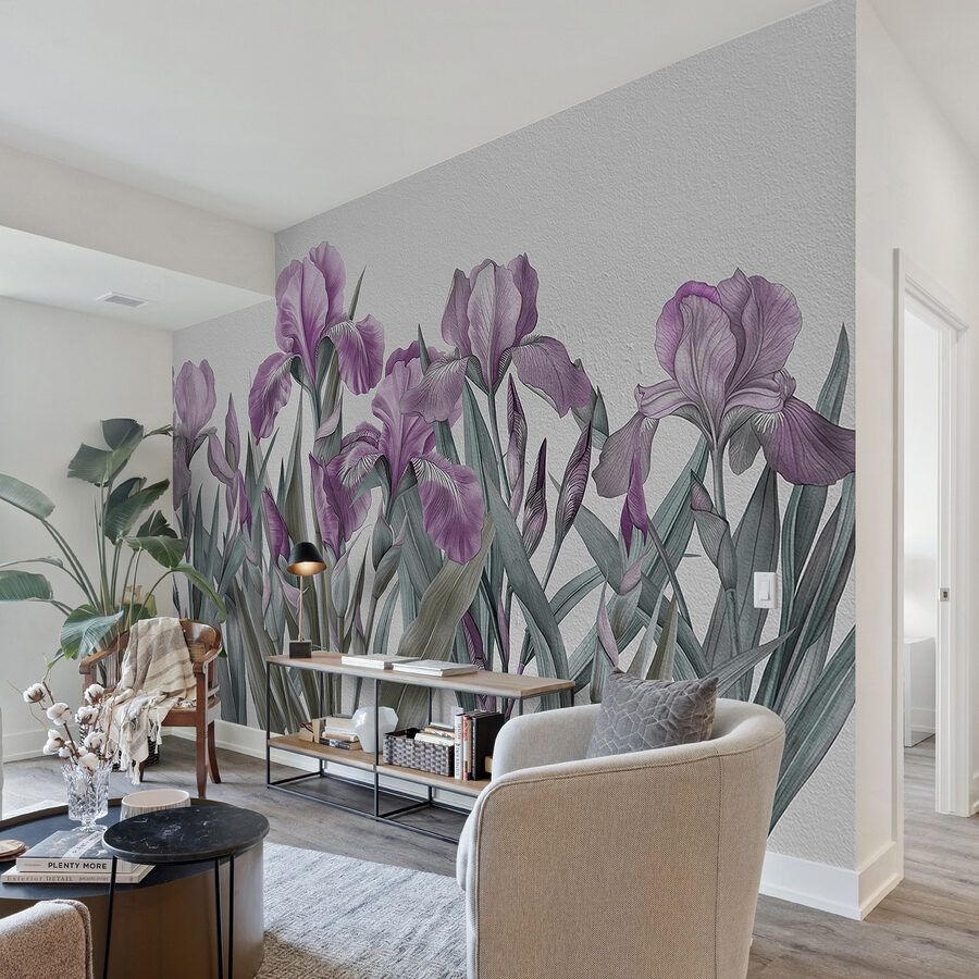 Un groupe de fleurs violettes