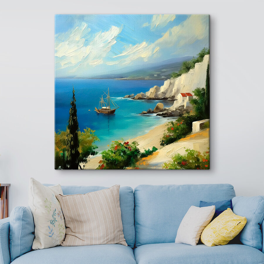 Peinture d'un bateau dans l'eau