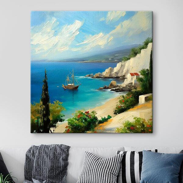 Peinture d'un bateau dans l'eau Peinture d'un bateau dans l'eau