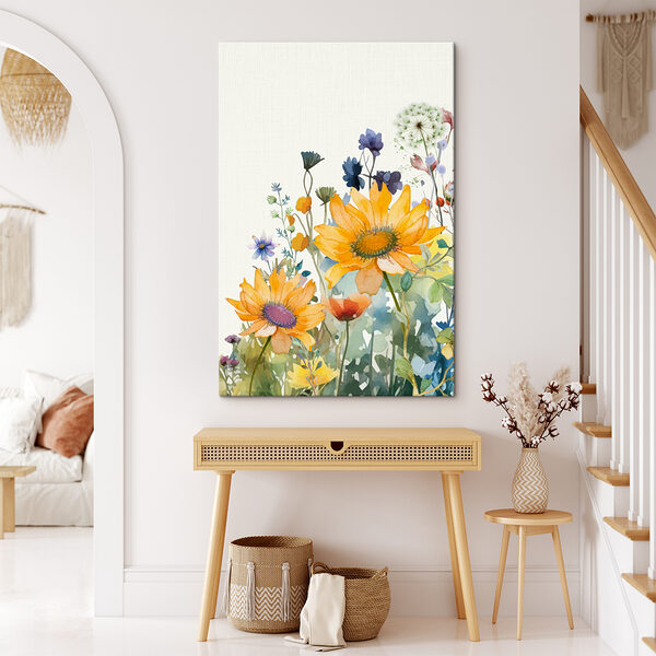 Une peinture de fleurs et de plantes Une peinture de fleurs et de plantes