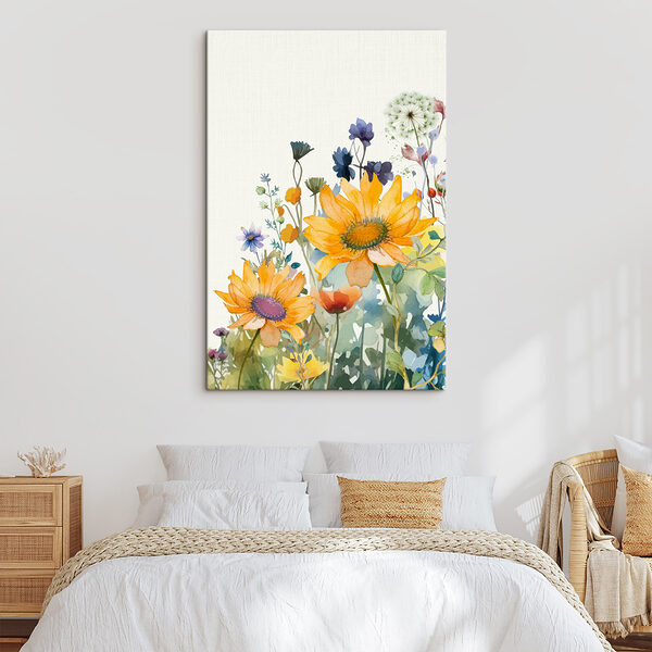 Une peinture de fleurs et de plantes Une peinture de fleurs et de plantes