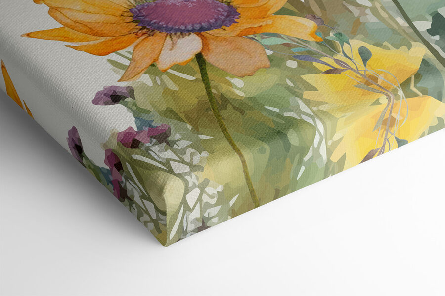 Une peinture de fleurs et de plantes