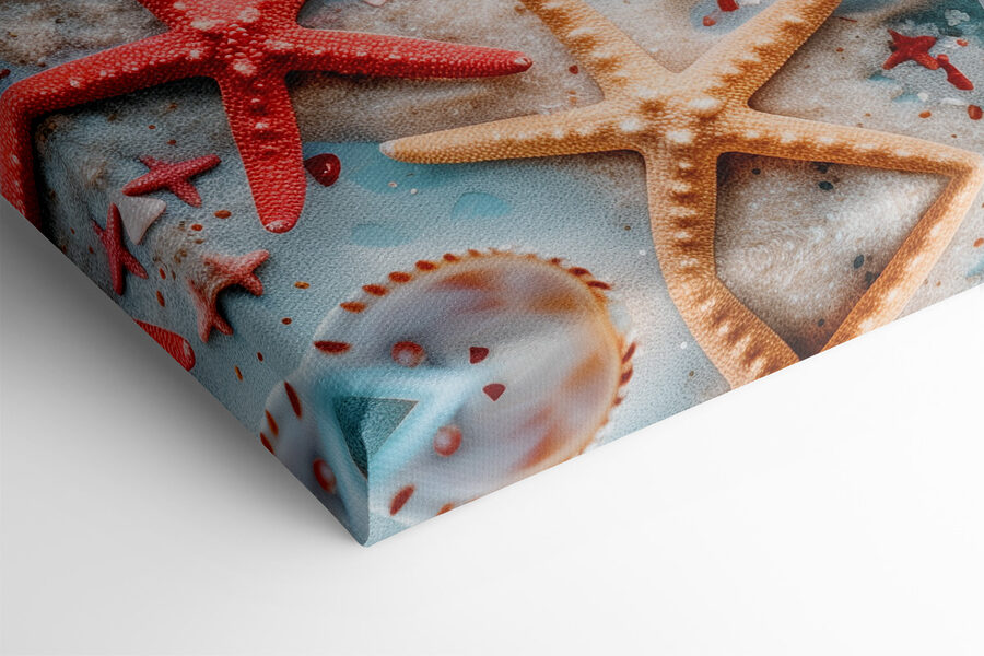 Groupe de coquillages et d'étoiles de mer sur une surface bleue Groupe de coquillages et d'étoiles de mer sur une surface bleue