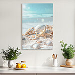 Tableaux Groupe de coquillages et d'étoiles de mer sur le sable