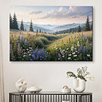 Tableaux Un champ de fleurs et d'arbres