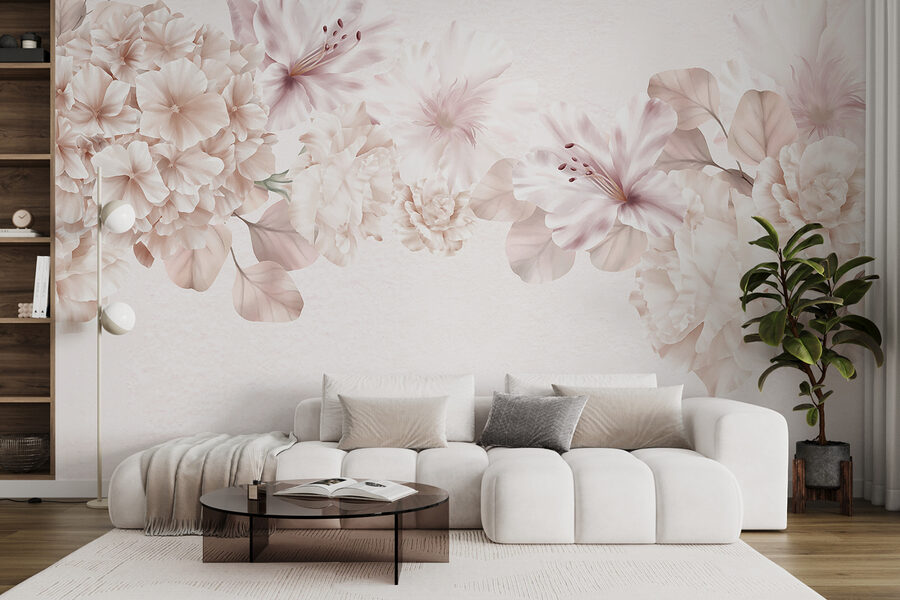Groupe de fleurs sur fond blanc Groupe de fleurs sur fond blanc