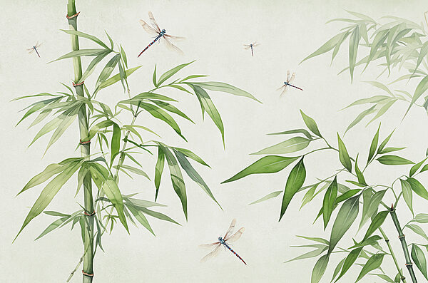 Libellules sur une branche de bambou Libellules sur une branche de bambou