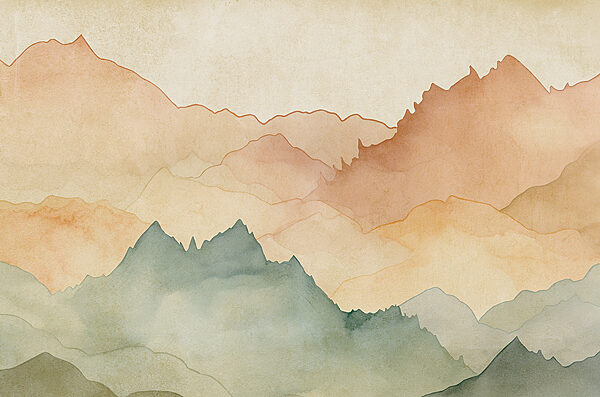 Aquarelle de montagnes w07965p 600x397 - Aquarelle de montagnes