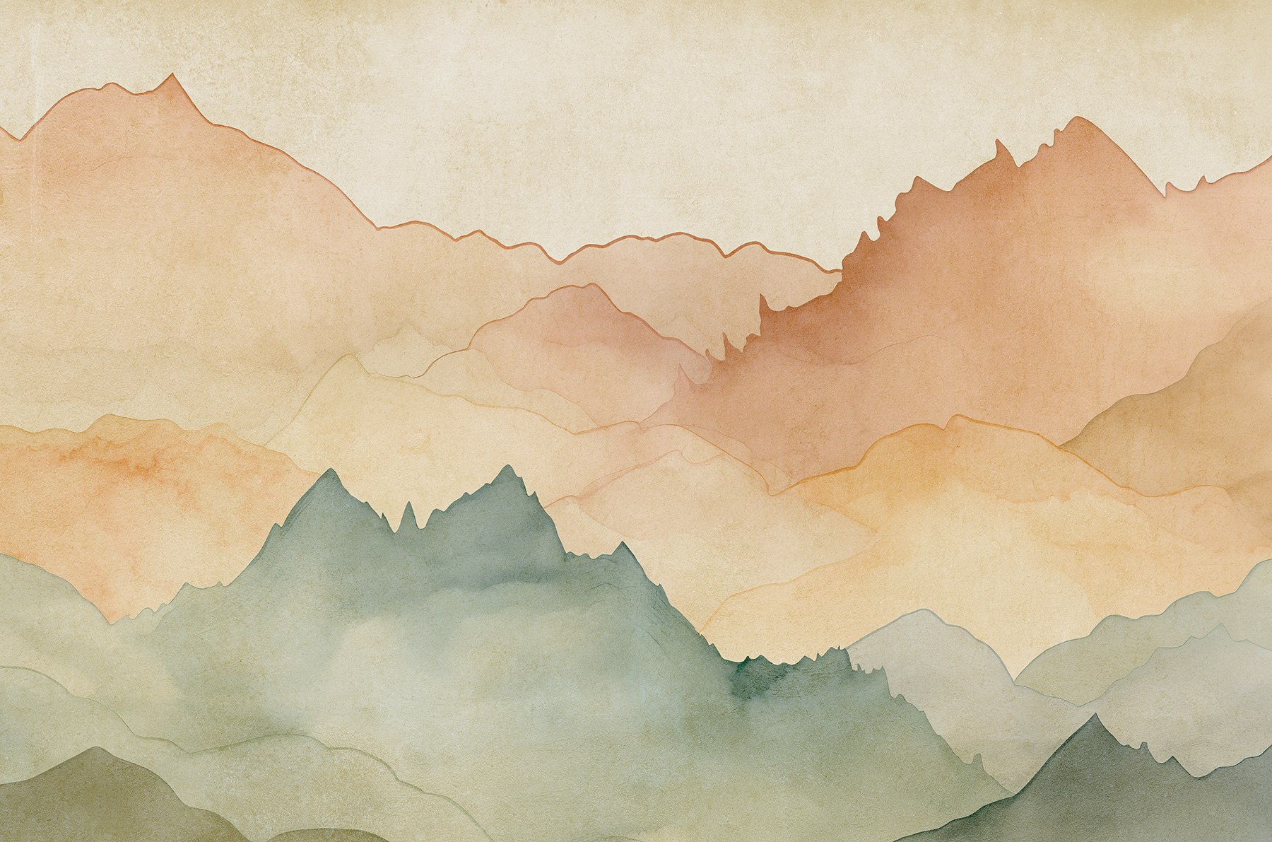 Aquarelle de montagnes w07965p - Aquarelle de montagnes