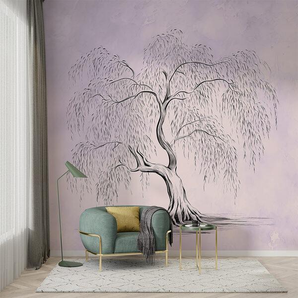 Arbre avec un saule pleureur Arbre avec un saule pleureur