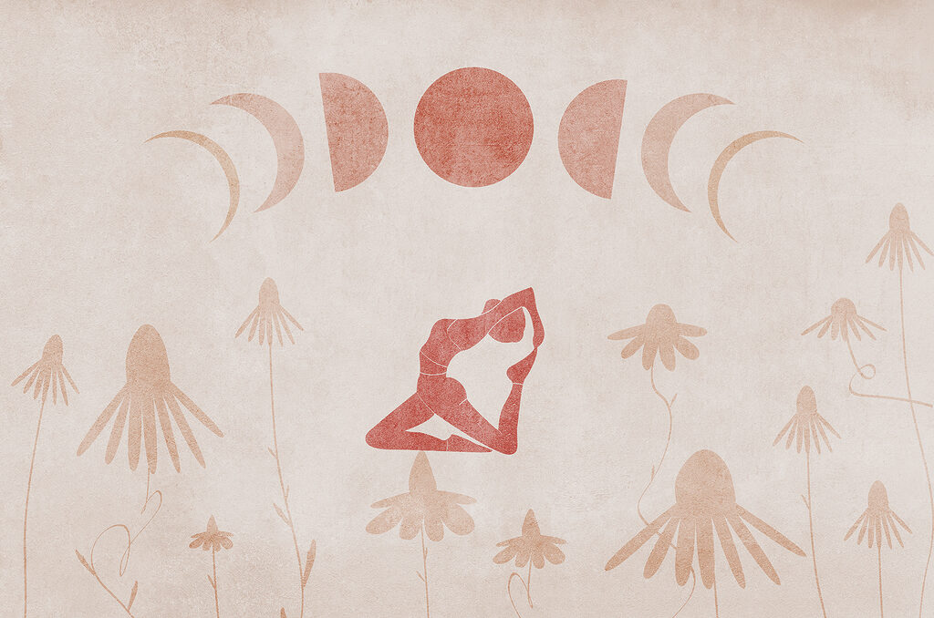 Dessin d'une femme faisant du yoga Dessin d'une femme faisant du yoga