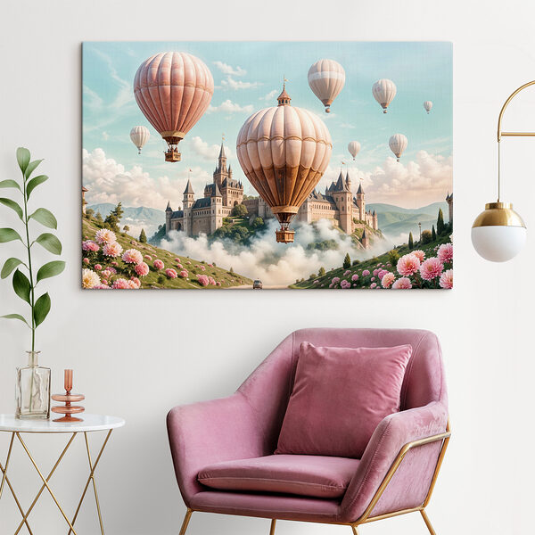 Château avec montgolfières Château avec montgolfières