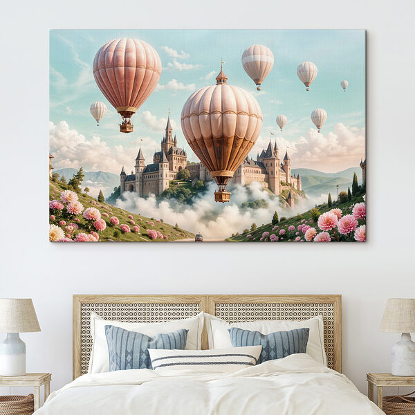 Château avec montgolfières Château avec montgolfières