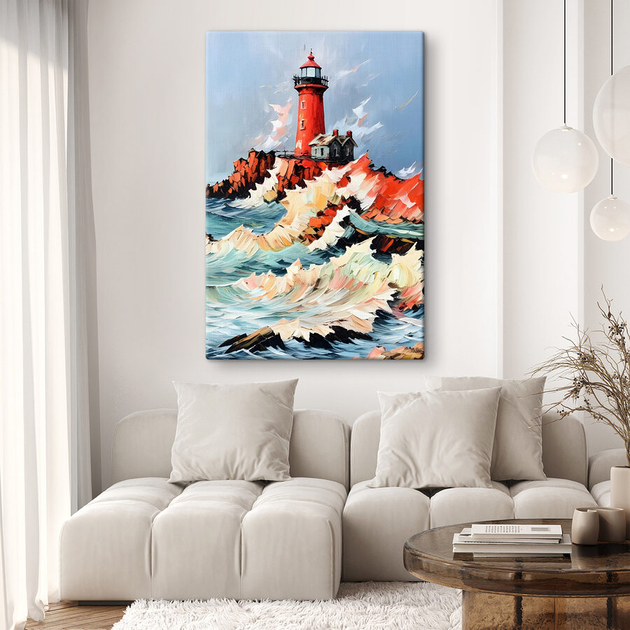 Peinture d'un phare dans l'océan Peinture d'un phare dans l'océan