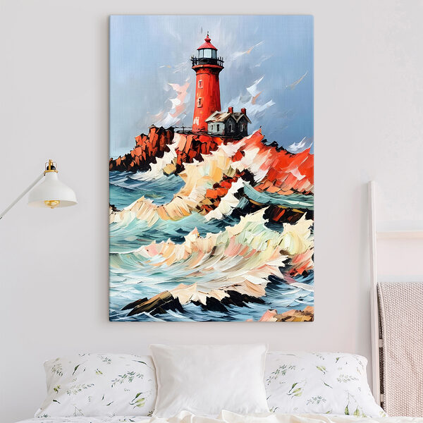 Peinture d'un phare dans l'océan Peinture d'un phare dans l'océan