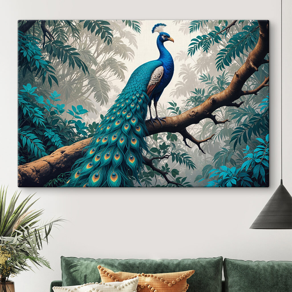 Peacock on a tree branch