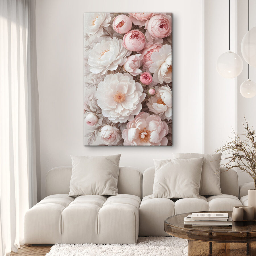 Groupe de fleurs blanches et roses