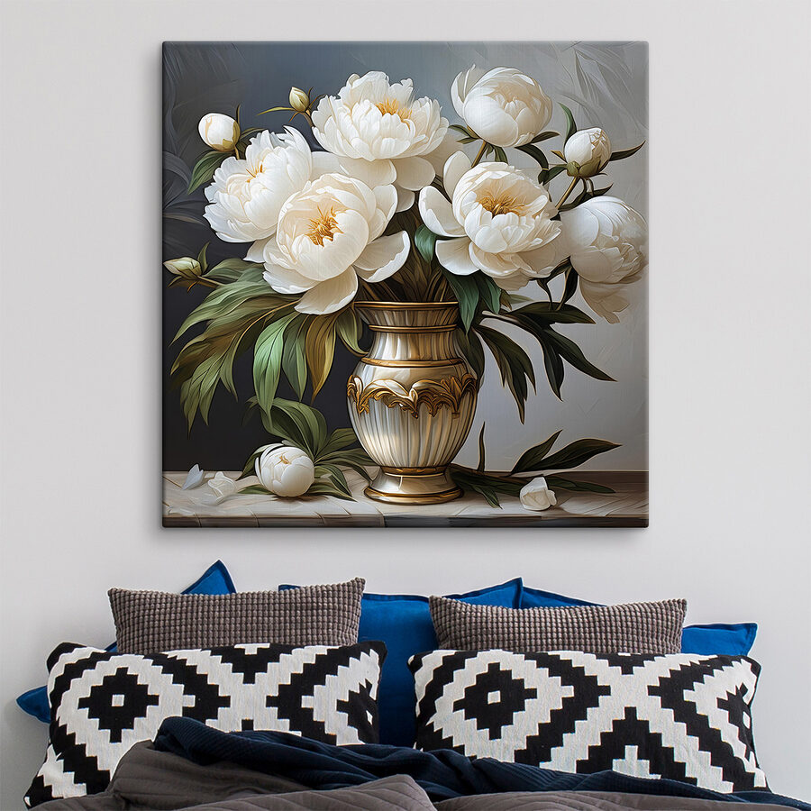 Peinture de fleurs dans un vase